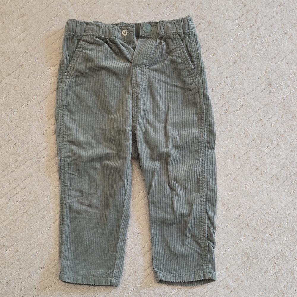 H&M • Kids Corduroy Pants in Soft Green, 2T